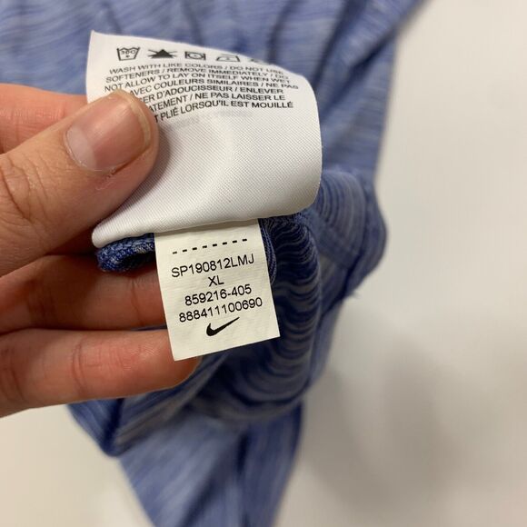 Nike Pro T Shirt Mens XL Extra Large SLIM Fit Blue Spacedye Dri Fit Training Gym - Picture 10 of 12